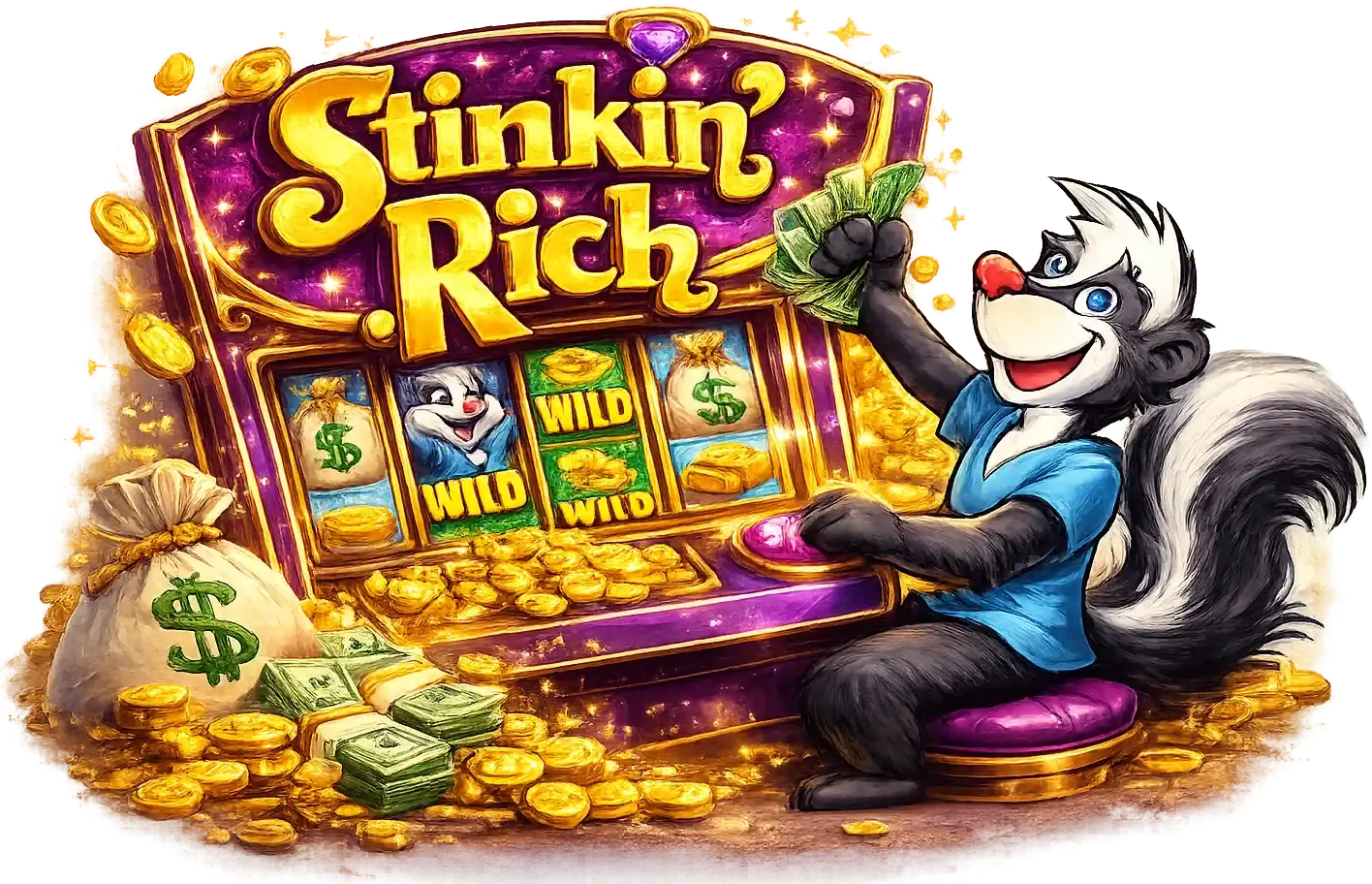 stinkin rich stinkdier speelt slot machine logo